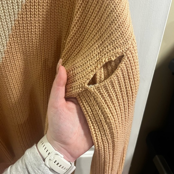 Colorblock Knit Sweater - Beige, Cream, and Rust - Picture 6 of 6